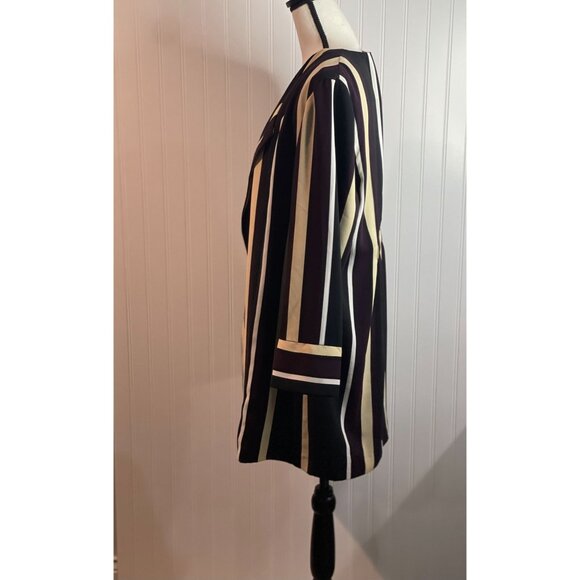 Chicos Womens Striped Open Front Blazer Jacket 2P Polyester - Picture 3 of 16